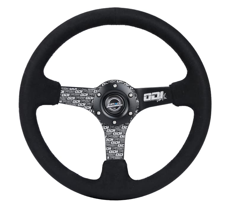 NRG Innovations Reinforced NRG-RST-036MB-ODI Steering Wheel, 3" Deep, 5 mm Spoke with Solid Spokes, Finish Solid Spokes Wrapped in Micro Fiber Finish