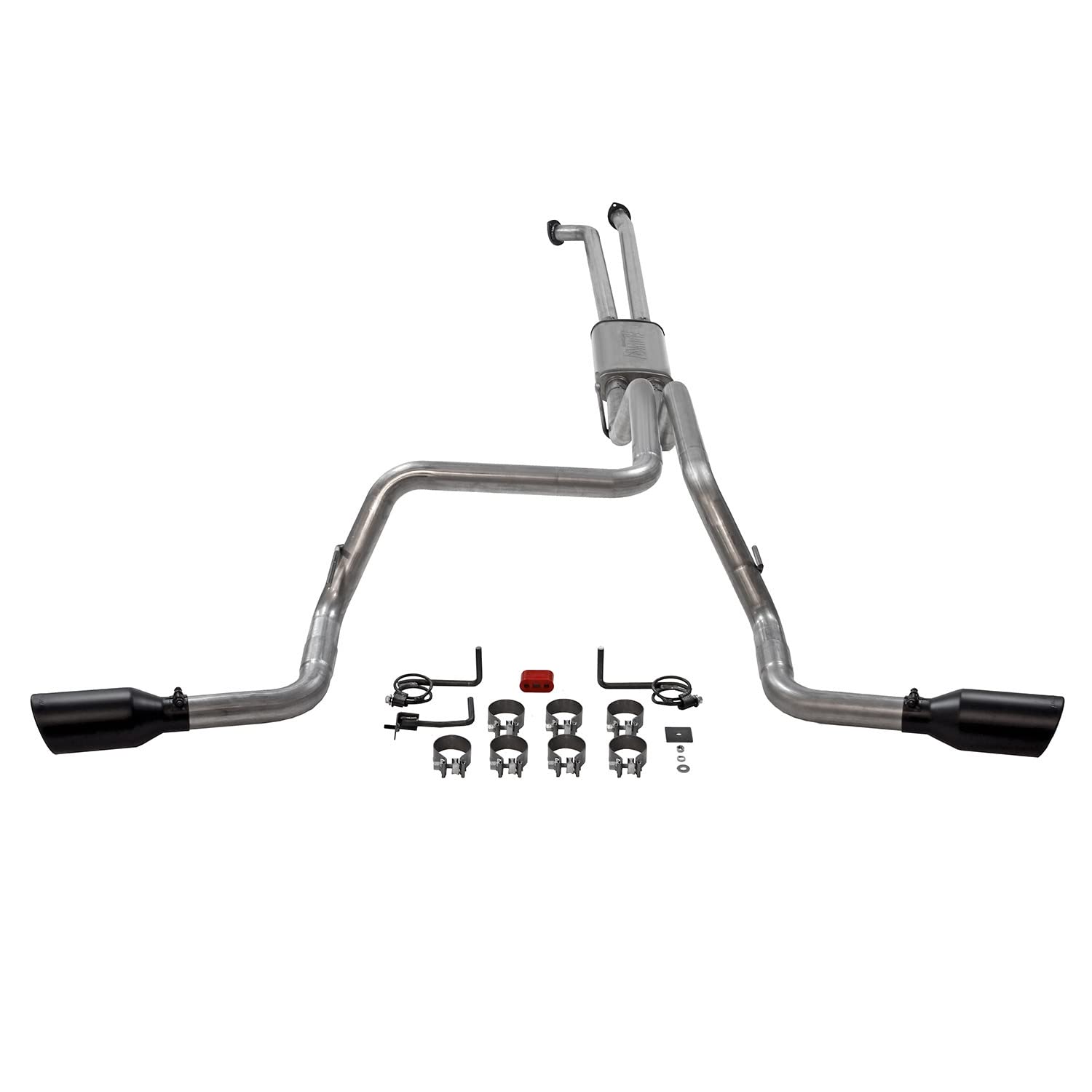 Flowmaster FlowFX 718106 Cat-Back Exhaust Kit 2.5 Inch Dual Side Exit 409 Stainless Steel 4.5 Inch Black Ceramic Tips Compatible with 2007-2009 Toyota Tundra 5.7L 2/4WD All Wheelbases