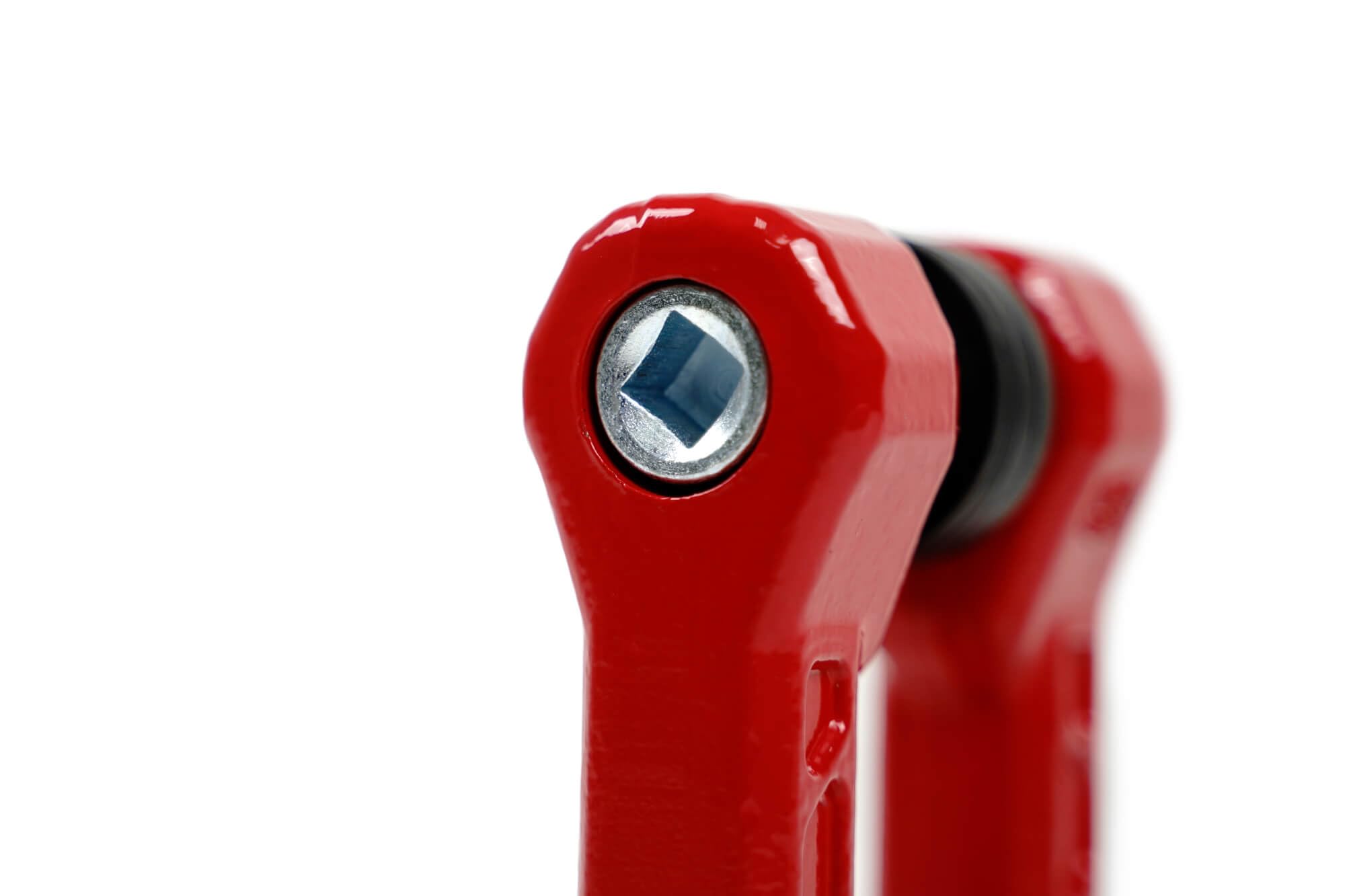 Offroad DV8 Elite Series D-Ring Shackles | Pair | 8 Ton Working Load Limit | (4) ⅛” & (4) 3/16” Isolators Included | 1&1/16” Thick Forged Steel D-Ring (Red)