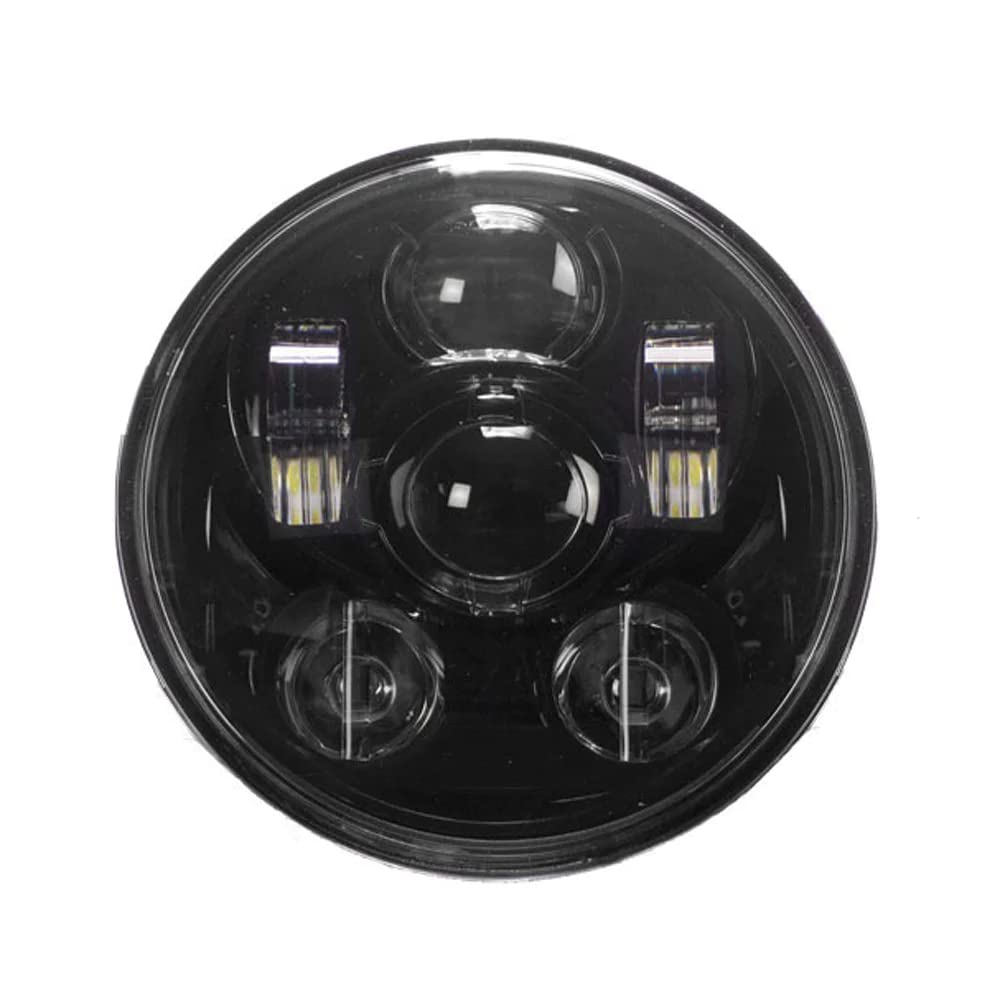 Round METRA Motorcycle Headlights with Black Face - 5.6 Inch (BC-562B)