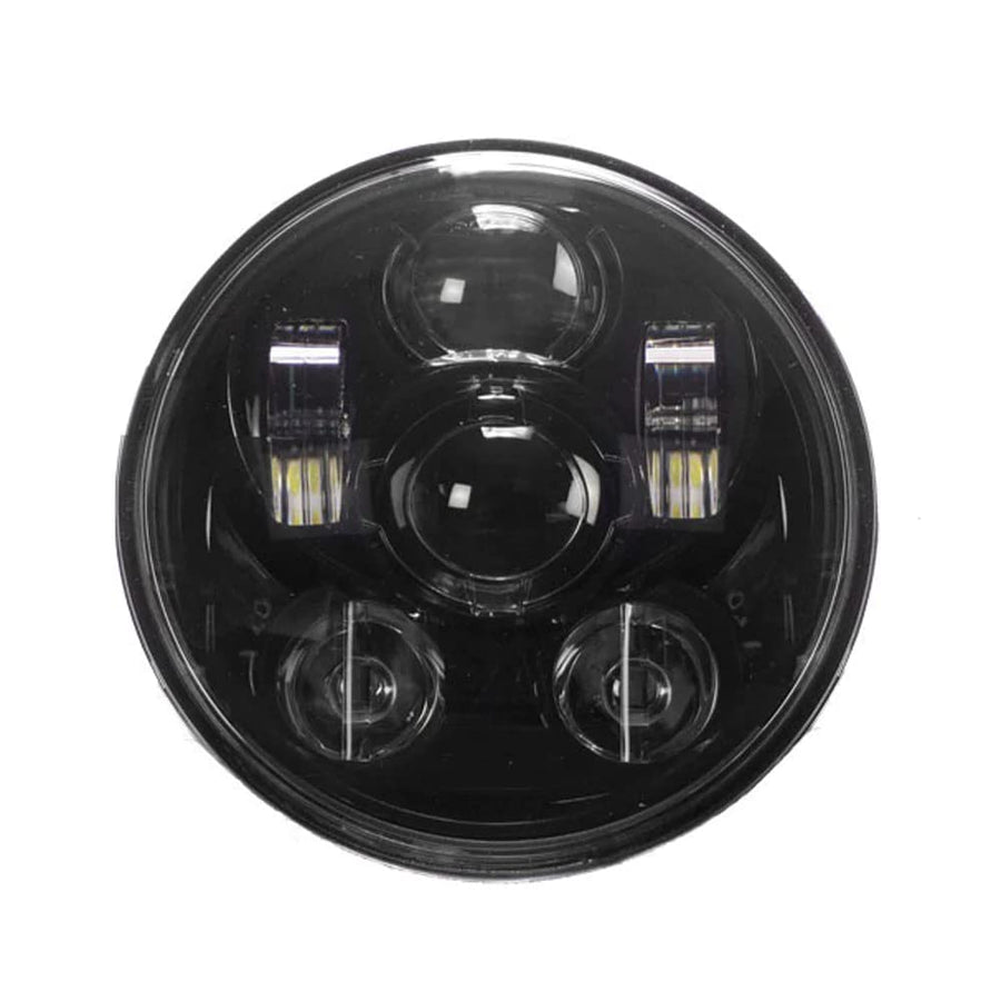 Round METRA Motorcycle Headlights with Black Face - 5.6 Inch (BC-562B)
