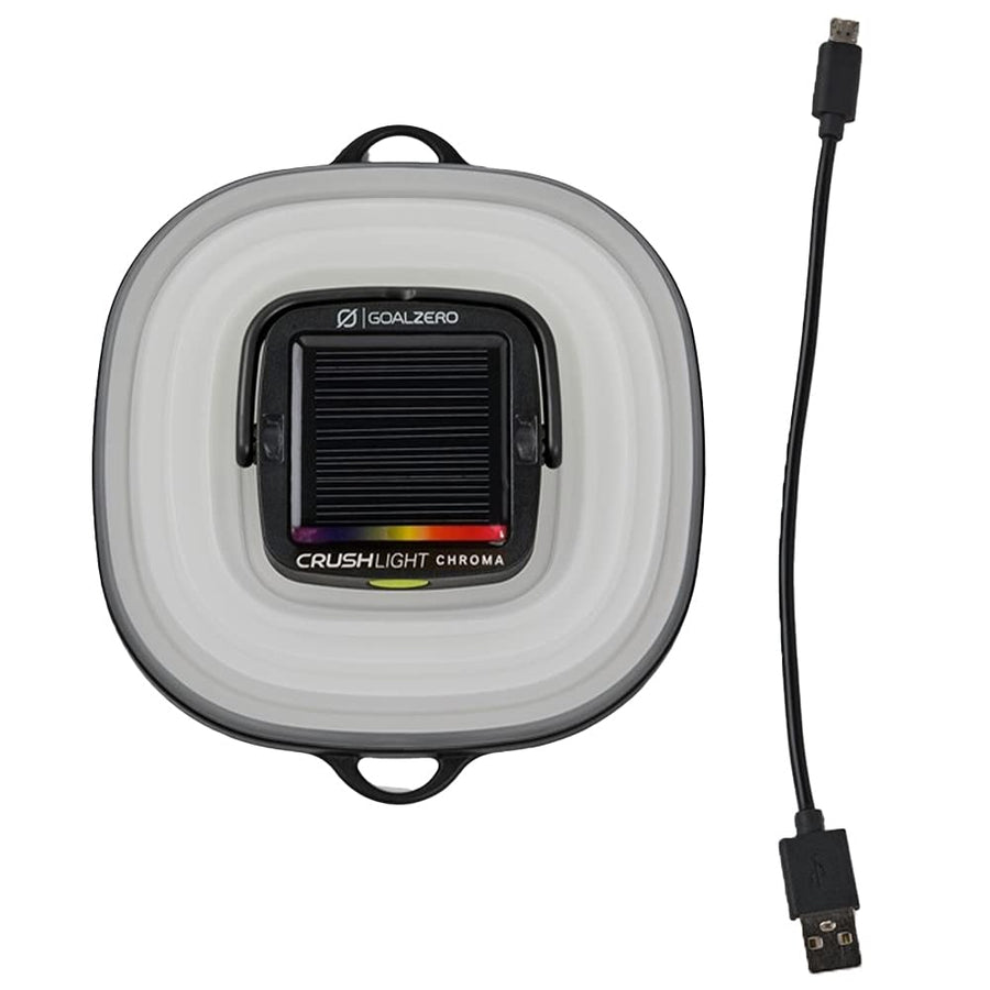 Goal Zero Crush Light Chroma Lantern 3 White Plus Multicolour Fade Plus Solar Lantern 6 Colour Modes Turn Campsite Into A Party Built-in Solar Panel Or Charge from Any USB Port,Black