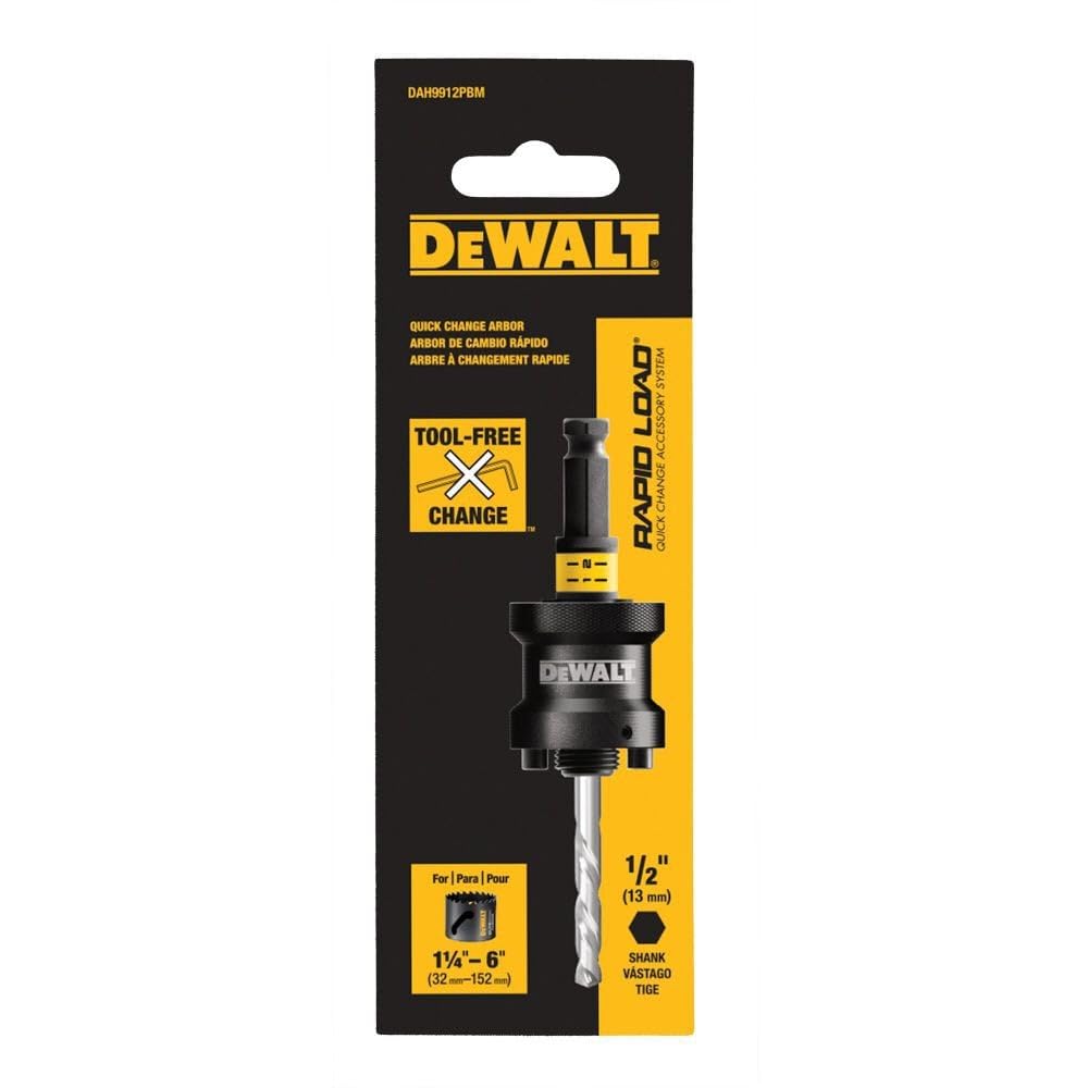 DEWALT Hole Saw Rapid Load Arbor, 1/2-in (DAH9912PBM)