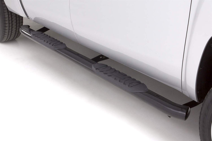 Lund RealTruck 24284295 Nerf Bar (Oval 5" Black Stainless Steel Curved for 2005-2018 Toyota Tacoma with Double Cab)
