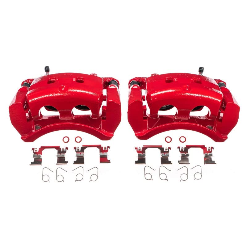 Power Stop S7146 Front Pair of High-Temp Red Powder Coated Calipers
