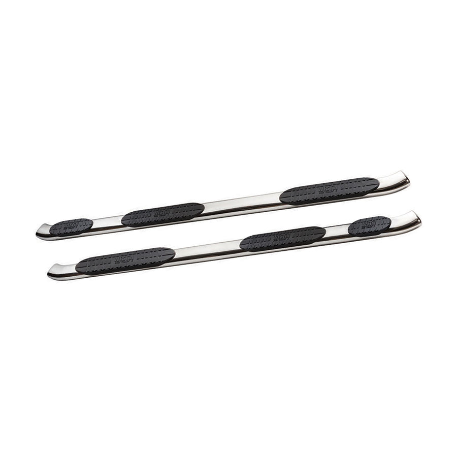 Westin PRO TRAXX 5 Oval Wheel to Wheel Nerf Bars fits 2010-2018 Ram 2500 3500 Crew Cab 8' Bed (Exc Dually) Stainless Steel Pair