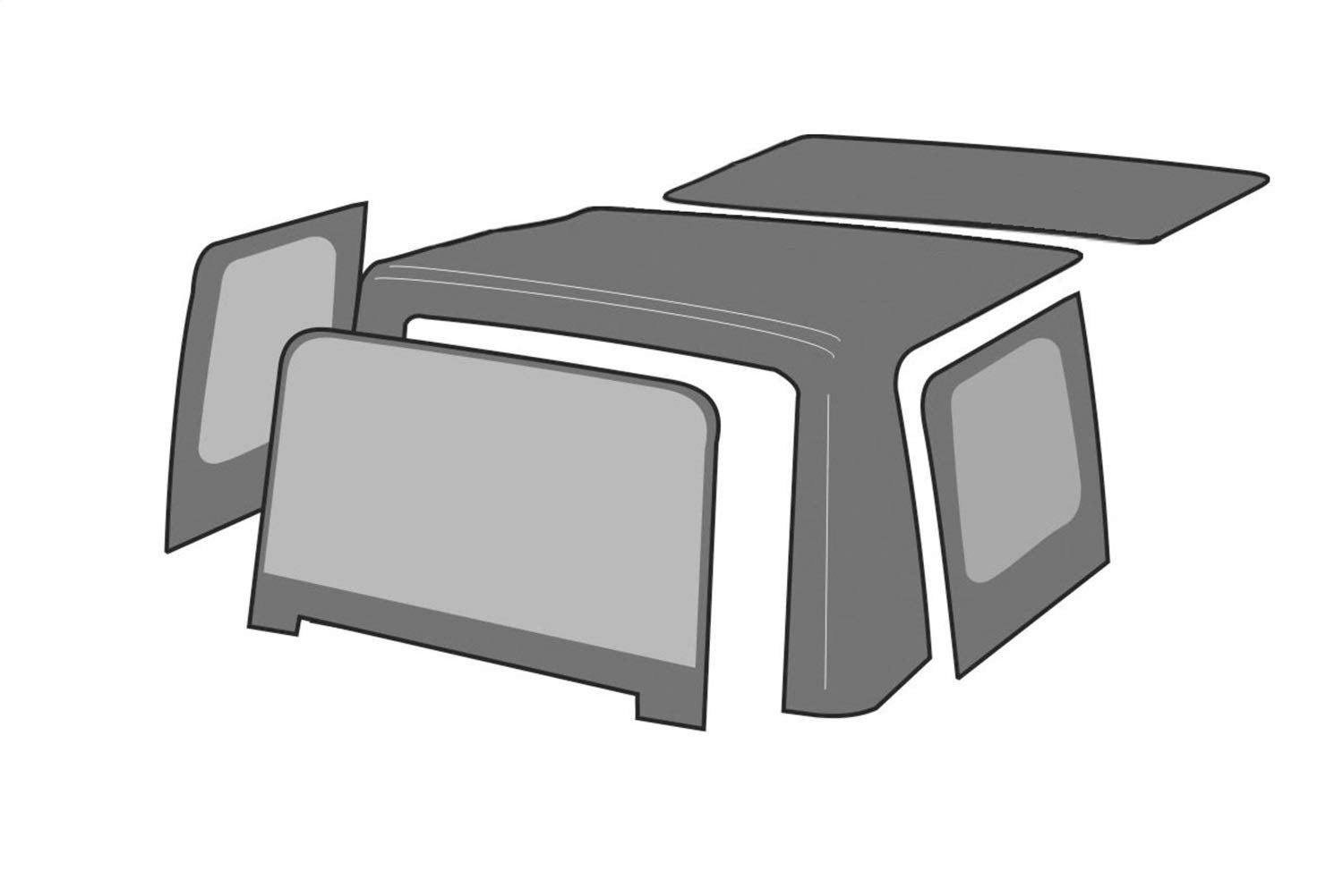 Rampage Products Soft Top Factory Replacement with Door Skins | Vinyl, Black Diamond Color with Tinted Windows | 99535 | Fits 1997 - 2006 Jeep Wrangler TJ
