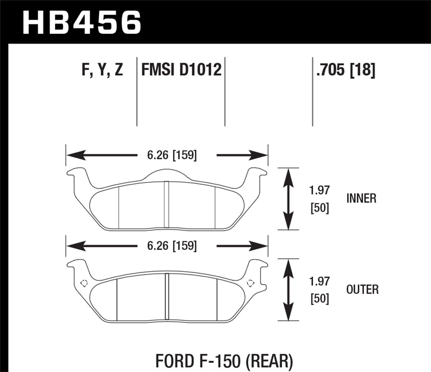 Performance Hawk HB456Z.705 Ceramic Street Brake Pads