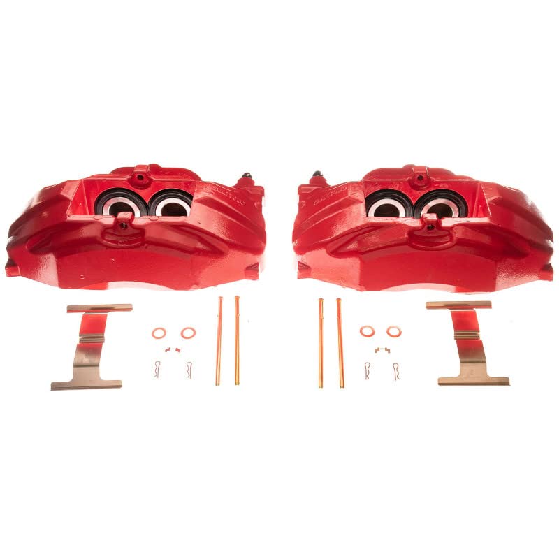 Power Stop S2708 Front Pair of High-Temp Red Powder Coated Calipers For Lexus LS430 2001-2006 [Model Specific]