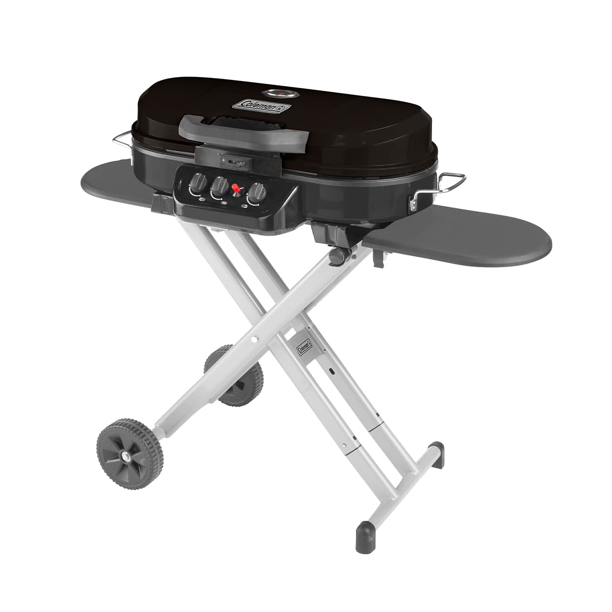 RoadTrip Coleman 285 Portable Stand-Up Propane Grill with 3 Adjustable Burners & Instastart Ignition, 20,000 BTUs of Power for Outdoor Cooking, Camping, Tailgating, Grilling, BBQs, & More