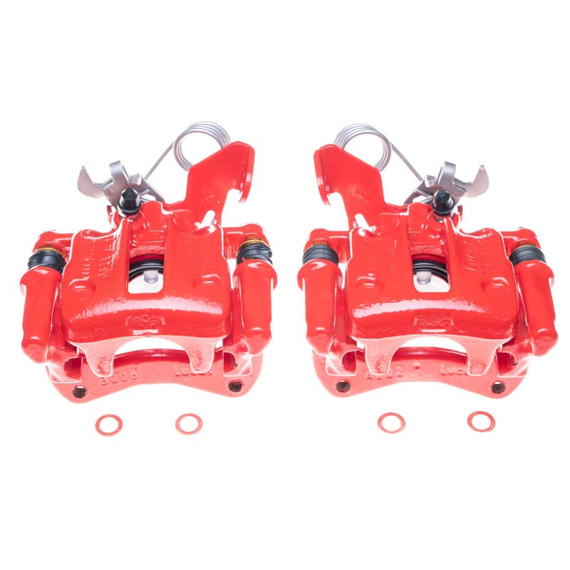 Power Stop Rear S1978 Pair of Calipers High-Temp Red Powder Coated For Audi A4 Quattro 1996-2001 [Model Specific]