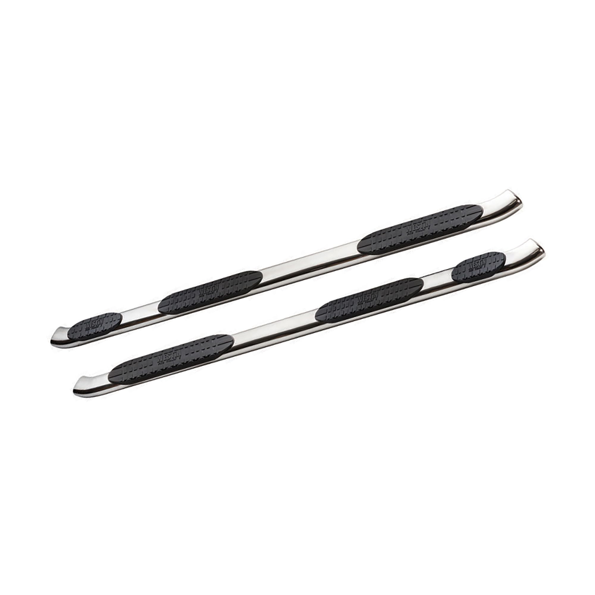 Westin PRO TRAXX 5 Oval Wheel to Wheel Nerf Bars 2007-2019 Silverado Sierra 1500 2500 3500 6'5" Bed & Dually 8' Bed Extended Cab (Exc 2007 Classic) Stainless Steel Pair