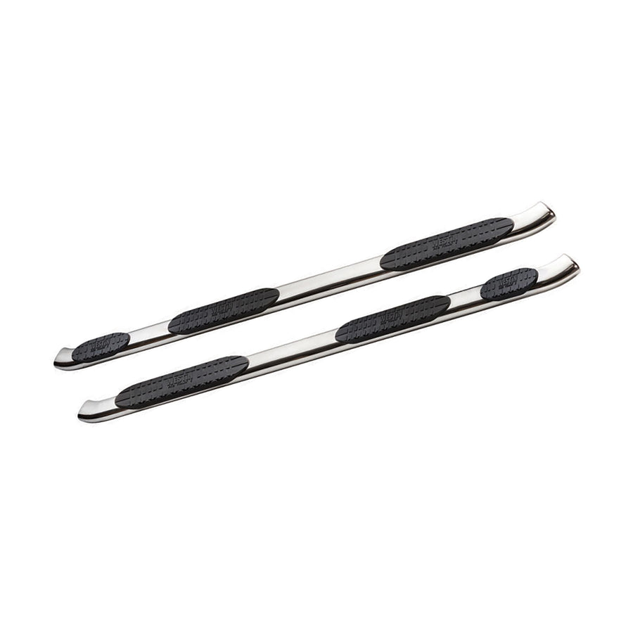 Westin PRO TRAXX 5 Oval Wheel to Wheel Nerf Bars 2007-2019 Silverado Sierra 1500 2500 3500 6'5" Bed & Dually 8' Bed Extended Cab (Exc 2007 Classic) Stainless Steel Pair