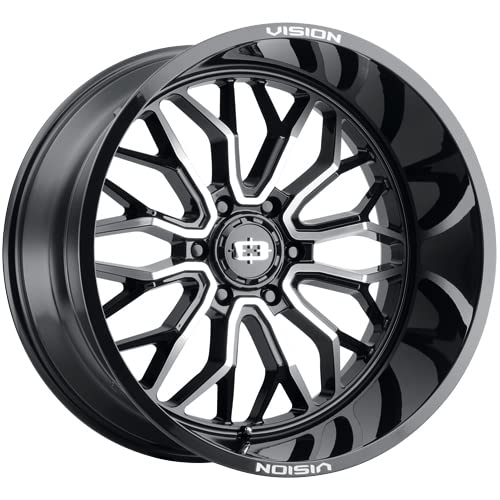 402 RIOT Vision Custom Wheel - 18x9, 12 Offset, 6x135 Bolt Pattern, 87.1mm Hub - Gloss Black with Machined Face Rim