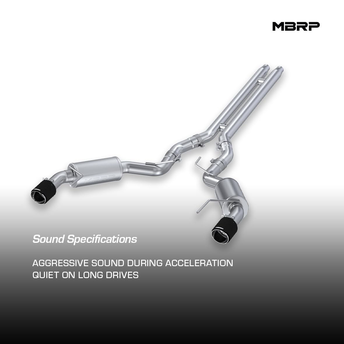 3" Cat Back Dual Split Rear T304 Stainless Steel with Carbon Fiber Tips (Street Version)