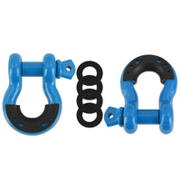 3/4” Mishimoto Steel D-Ring Shackle Set, 2 Pieces, Blue