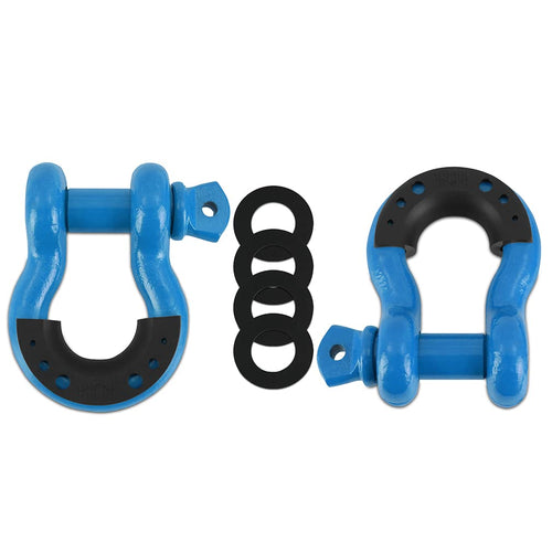 3/4” Mishimoto Steel D-Ring Shackle Set, 2 Pieces, Blue
