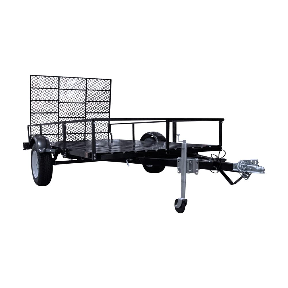 6 ft. DK2 x 10 ft. Single Axle Black UV Powder Coated Open Rail Trailer