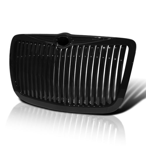 Spec-D Tuning Front Vertical Grill Hood Grille Black Compatible with 2005-2010 Chrysler 300 300C