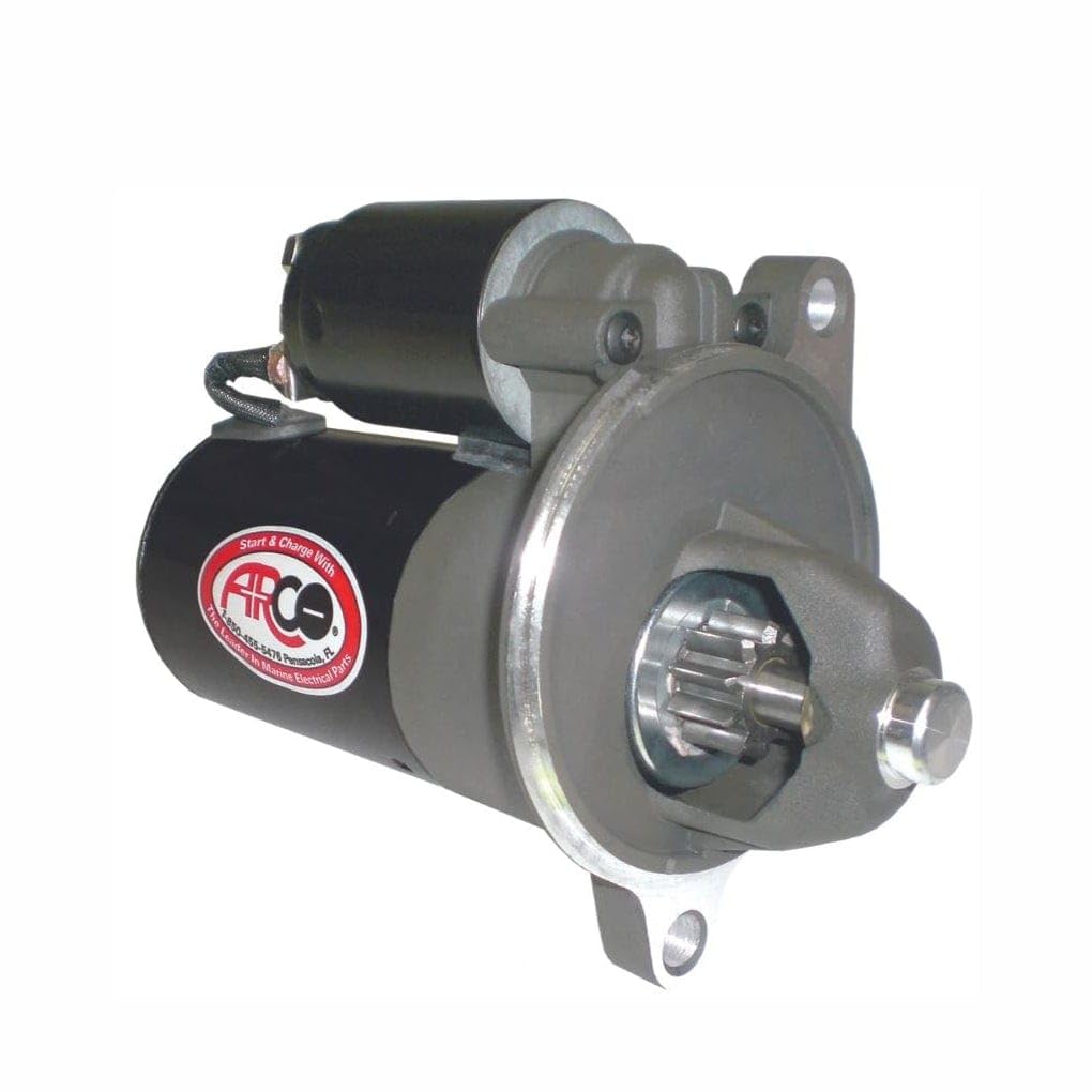 Inboard Starter Arco 70125 for Late Model 5.0L & 5.8L Ford - 12 Volt, Clockwise Rotation, Black