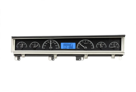 Dakota Digital VHX-68D-STD-K-B Gauge Instrument System Compatible with 1968-70 Mopar B-Body: Coronet, Belvedere, Satellite and Road Runner Black Alloy Blue Backlighting