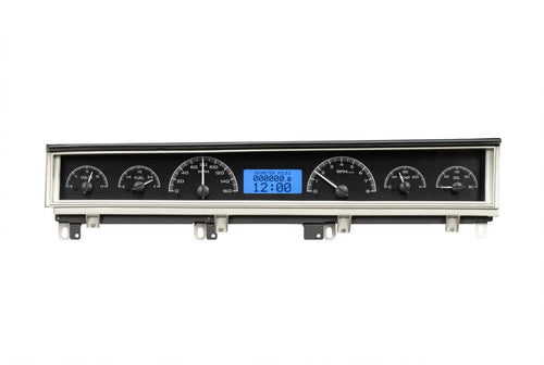 Dakota Digital VHX-68D-STD-K-B Gauge Instrument System Compatible with 1968-70 Mopar B-Body: Coronet, Belvedere, Satellite and Road Runner Black Alloy Blue Backlighting