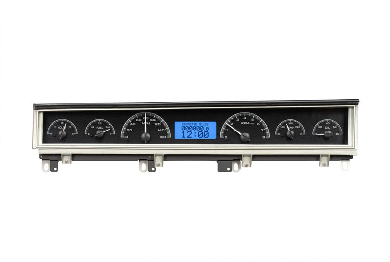 Dakota Digital VHX-68D-STD-K-B Gauge Instrument System Compatible with 1968-70 Mopar B-Body: Coronet, Belvedere, Satellite and Road Runner Black Alloy Blue Backlighting