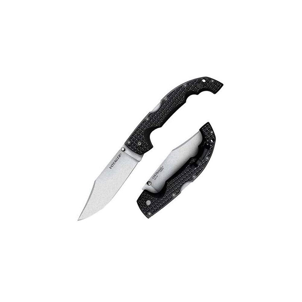 Cold Steel Voyager XL 5.5" AUS10A Clip Point Razor-Sharp Blade 6.75" Griv-Ex Handle Everyday Carry Tactical Folding Knife w/Tri-Ad Lock