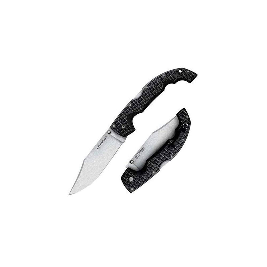 Cold Steel Voyager XL 5.5" AUS10A Clip Point Razor-Sharp Blade 6.75" Griv-Ex Handle Everyday Carry Tactical Folding Knife w/Tri-Ad Lock