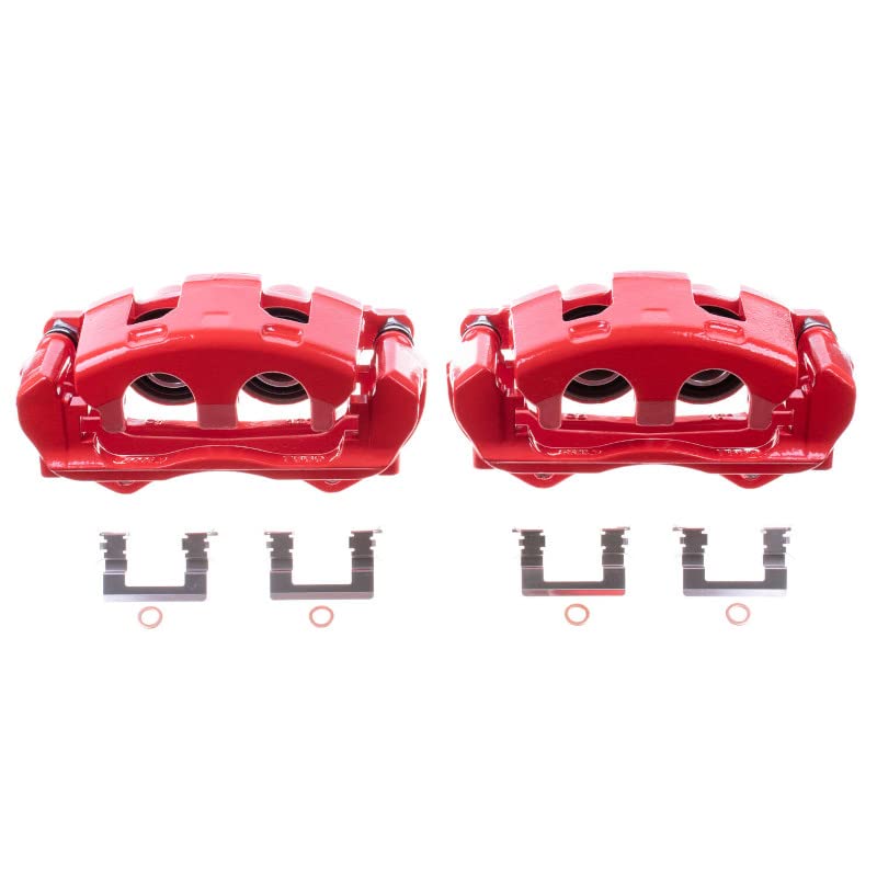 Power Stop S5024 Front Pair of High-Temp Red Powder Coated Calipers For Buick Allure, Buick LaCrosse, Buick Lucerne, Cadillac DTS, Chevrolet Impala, Chevrolet Impala Limited [Model Specific]