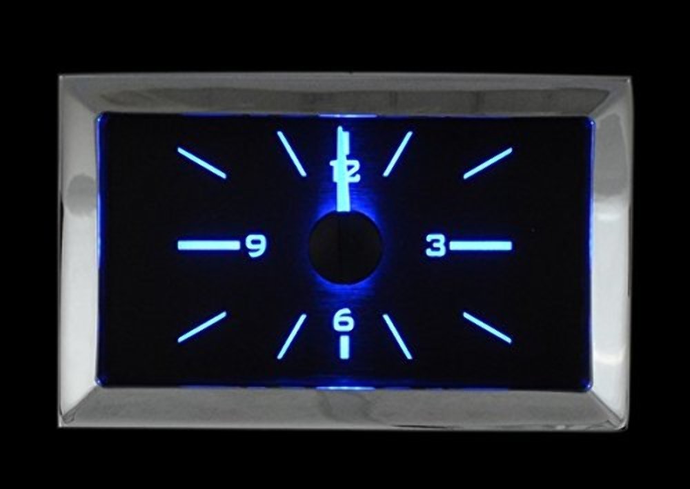 57 Chevy Dakota Digital Analog Clock Gauge for VHX gauges only Black Alloy Blue Backlighting VLC-57C-K-B
