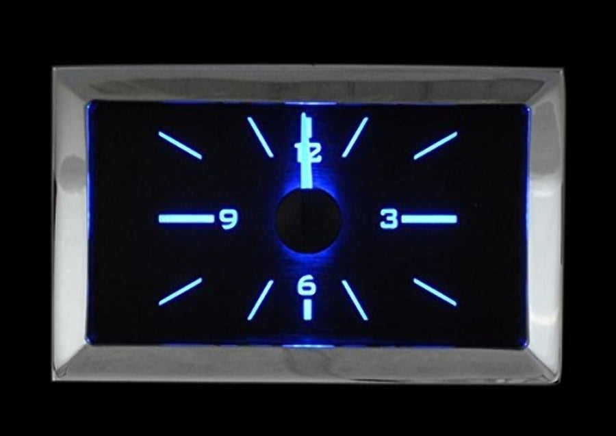 57 Chevy Dakota Digital Analog Clock Gauge for VHX gauges only Black Alloy Blue Backlighting VLC-57C-K-B