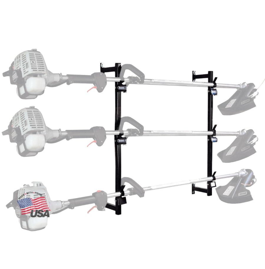 Buyers Products Landscape Trimmer LT12 Edger Locking Rack for Enclosed Trailers & Walls, Made In The USA, Holds 3 Yard Lawn Weed Whackers Tools, Trimmer Holder for Landscape Trailers
