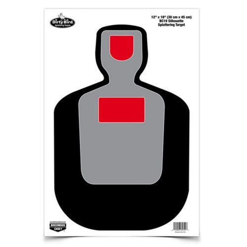 Dirty Bird Birchwood Casey BC19 Shadow Target (Pack of 8), 12x18-Inch, Black