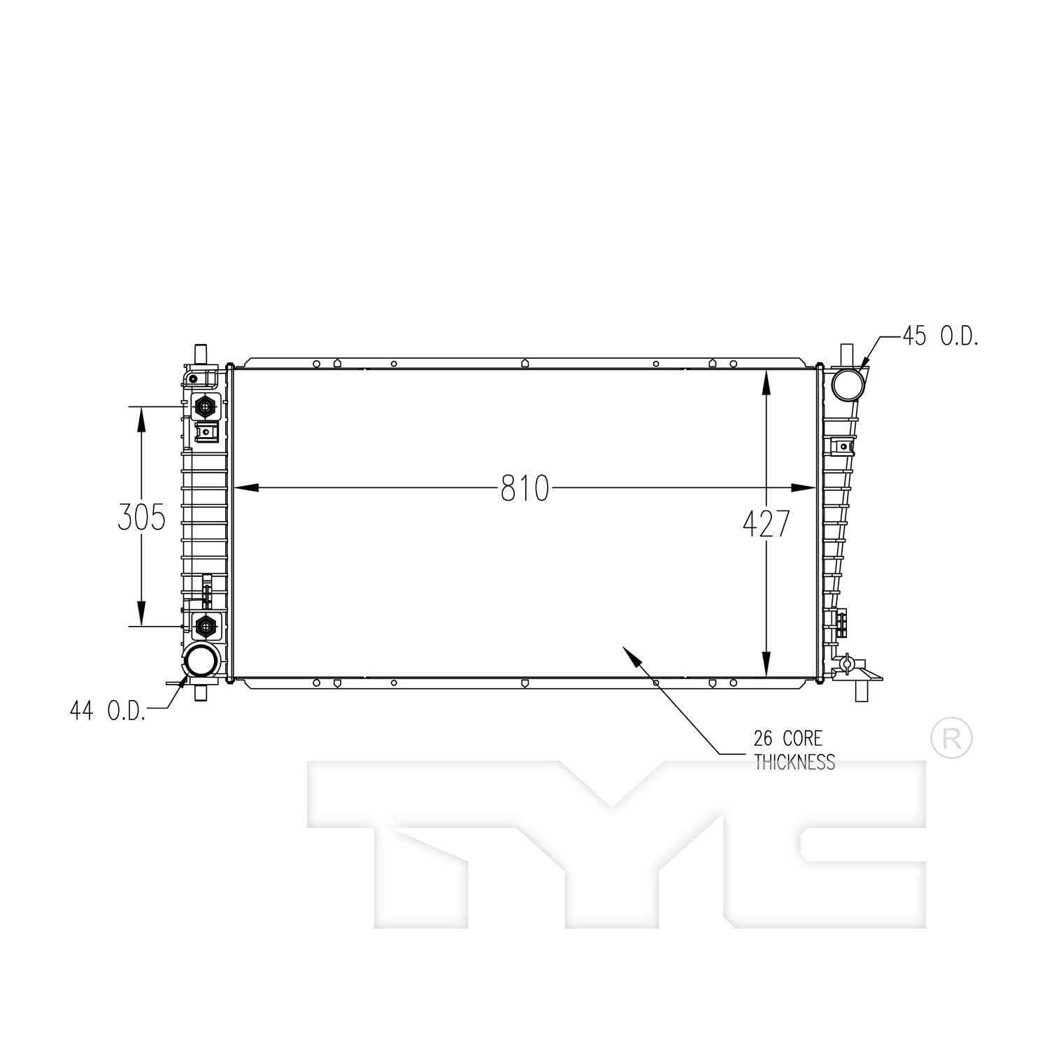 Radiator TYC Compatible with 1999-2003 Ford F-250