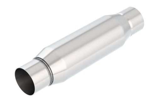 BORLA Resonator 400938 CrateMuffler - 2.5" Center Inlet/ 2.5" Center Outlet 3.5" Round x 10" Long Body 14" Overall Length. Universal Part. Reversible Design.