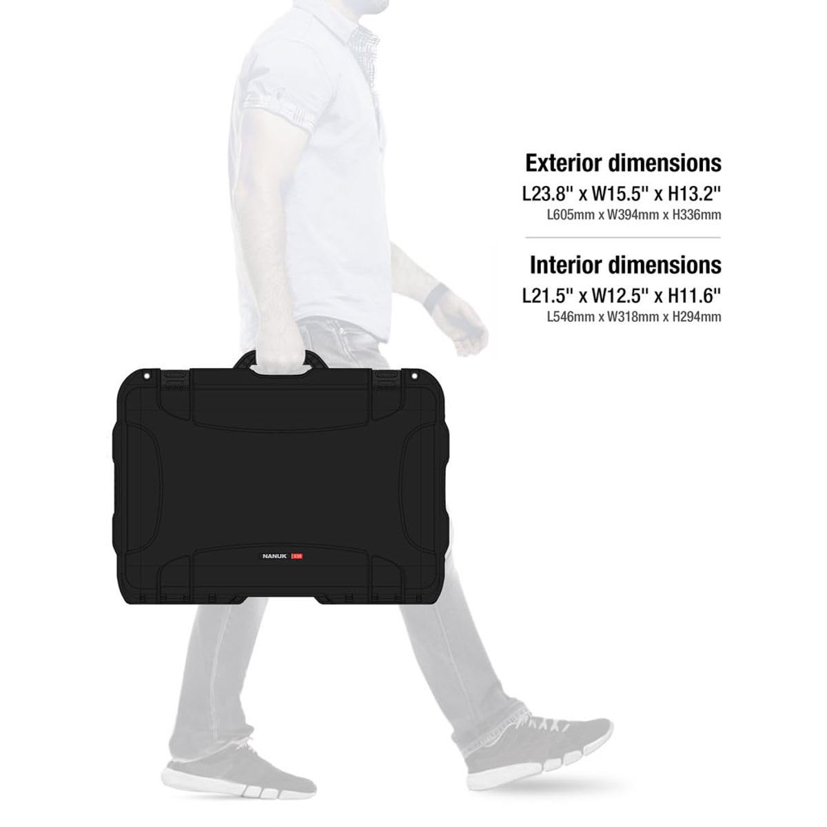 Wheeled Nanuk Series 938 Lightweight NK-7 Resin Waterproof Hard Case with Foam Insert, Black
