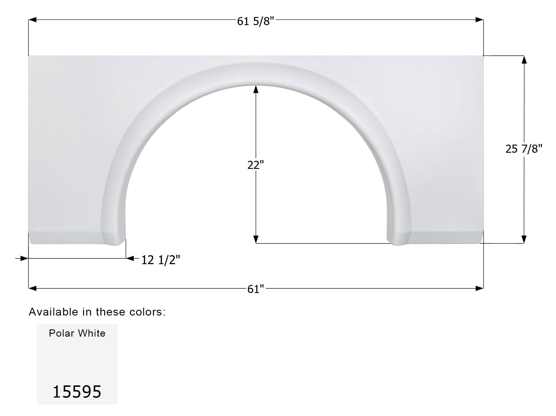 Single Axle Fender Skirt Icon 15595 for Coachmen - Unpainted FS5595