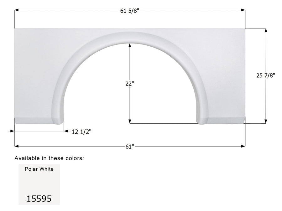 Single Axle Fender Skirt Icon 15595 for Coachmen - Unpainted FS5595