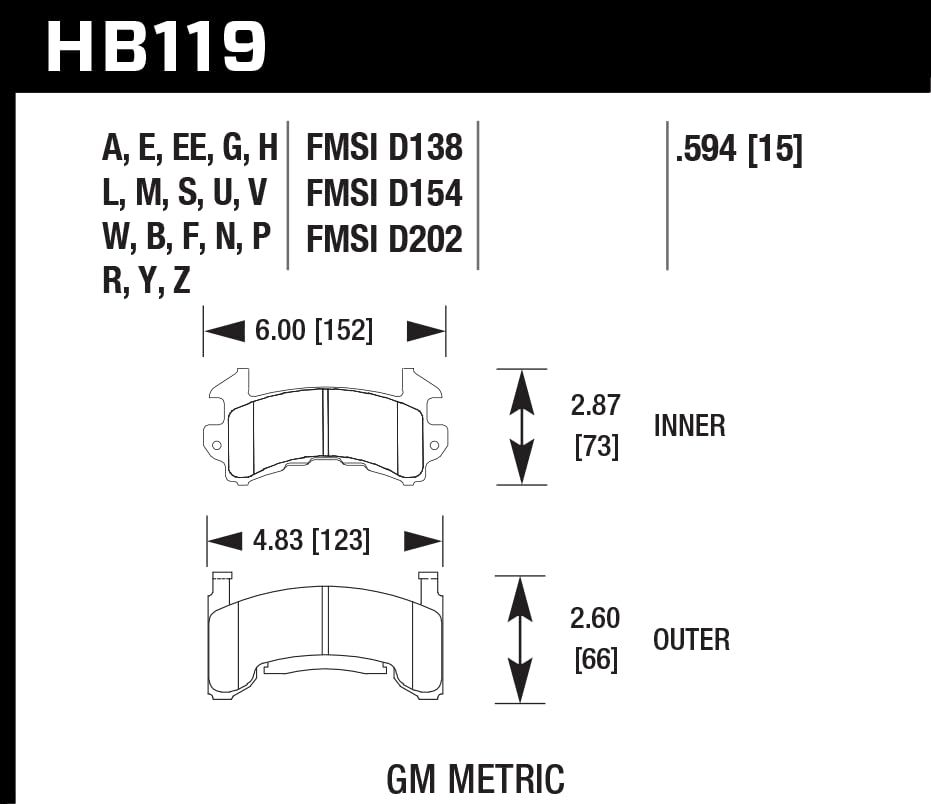 Hawk Performance HPS 5.0 HB119B.594 Street Brake Pads