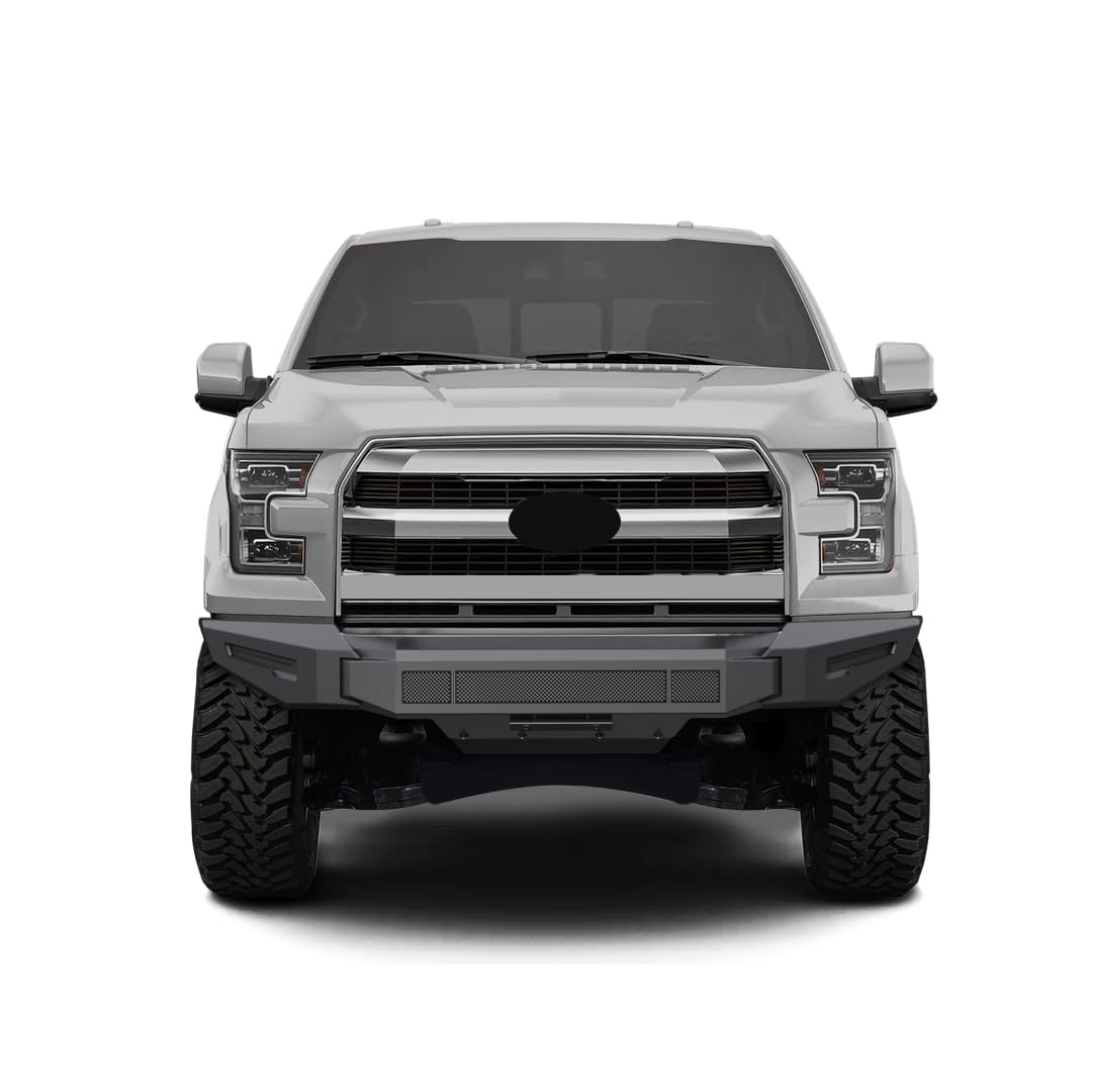 Armour II Black Horse Heavy Duty Modular Front Bumper Modular Matte Black Compatible with 2015-2017 Ford F-150-AFB-F116-BU