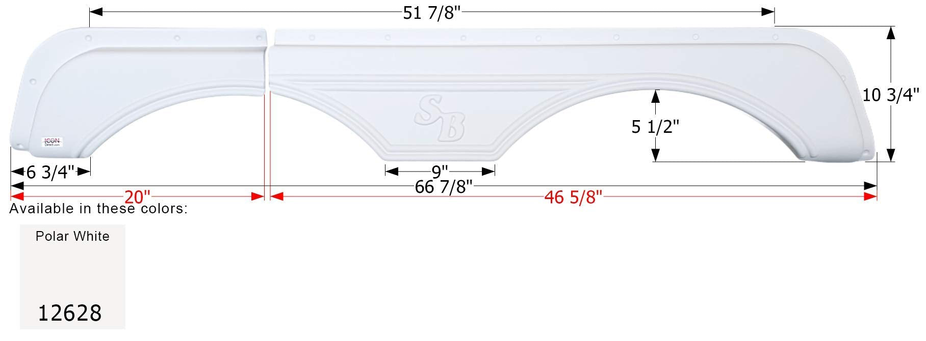 Fender Skirt ICON, Tandem, Sunnybrook, FS2628, Polar White