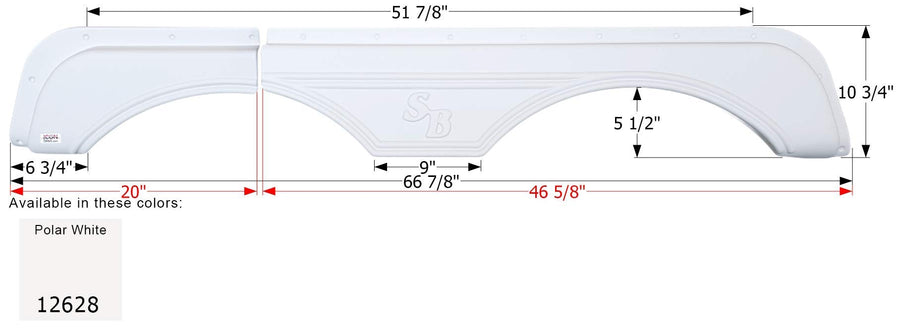 Fender Skirt ICON, Tandem, Sunnybrook, FS2628, Polar White