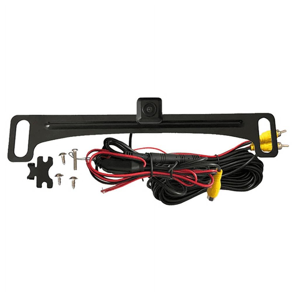 Voxx HD Wide Angle License Plate Mounted ACAM4 Backup Camera - Parking Lane Display Option - High Light Sensitivity for Nighttime Performance