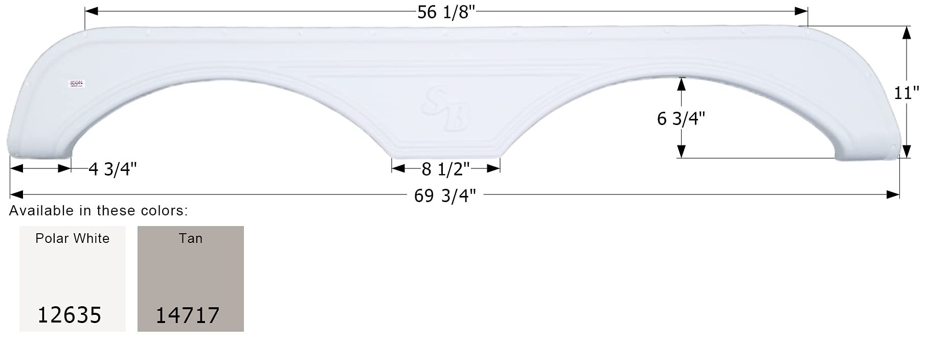 Fender Skirt ICON, Tandem, Sunnybrook, FS2635, Polar White
