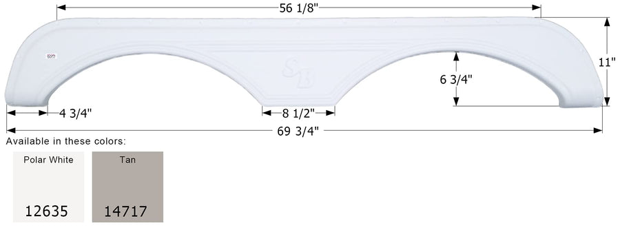 Fender Skirt ICON, Tandem, Sunnybrook, FS2635, Polar White