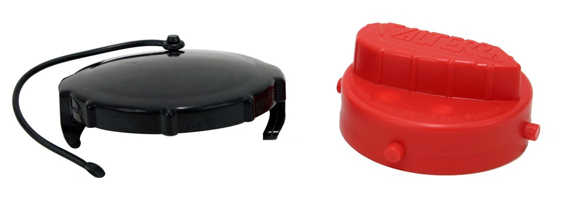 Valterra Universal Drain Hose T1020-3VP Bayonet Drip Cap Set - Red, Red and Black