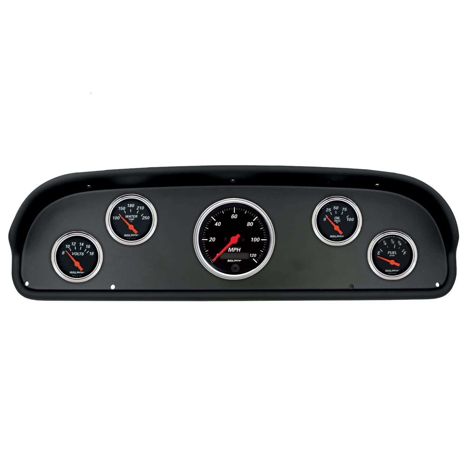 AutoMeter Dash Kit Direct Fit, (3 3/8" X1, 2 1/16" X4), Ford F100 57-60, Designer Black (2100-06)