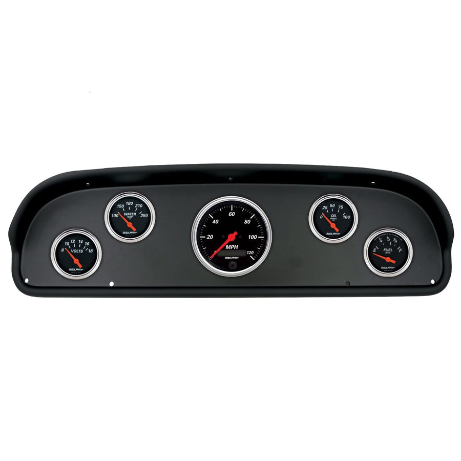 AutoMeter Dash Kit Direct Fit, (3 3/8" X1, 2 1/16" X4), Ford F100 57-60, Designer Black (2100-06)