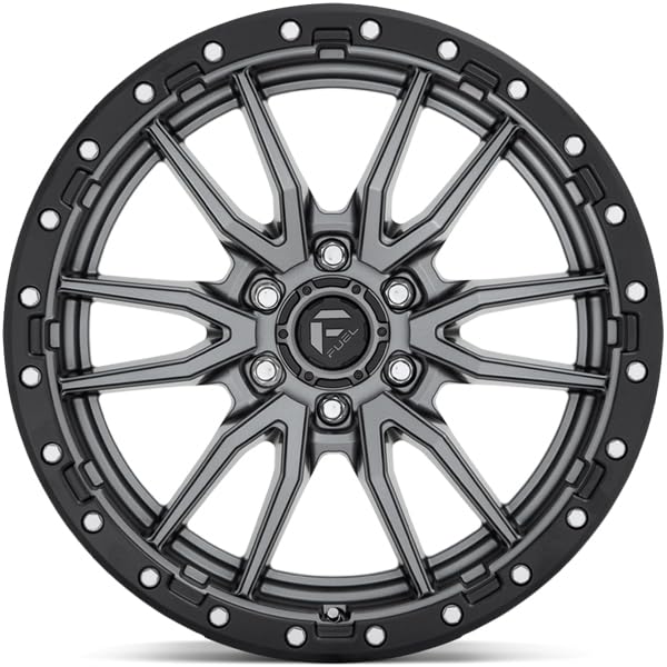 D680 REBEL FUEL OFF-ROAD 22X9, 6X5.5, 5.79, 20mm MATTE GUN METAL BLACK BEAD RING - D68022908457